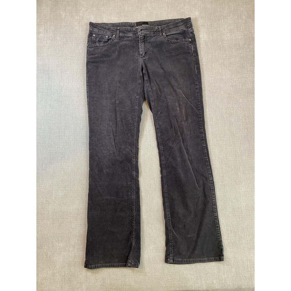 PrAna Pants Womens 10 Gray Corduroy Straight Leg Casual Zip Fly Five Pocket